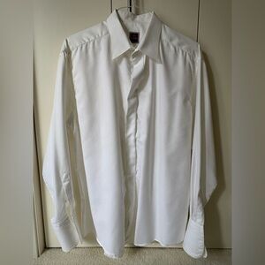ETON Long Sleeved Button Down Dress Shirt - White with Textured Stripes
